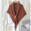 Women's Elegant Knit Triangle Scarf with Buckle