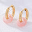 1 Pair Retro Simple Style Round Plating Stainless Steel Natural Stone Earrings