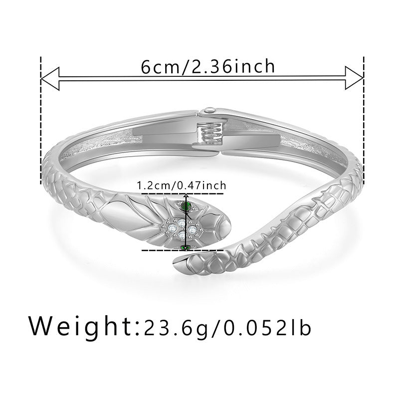 Wholesale Jewelry Simple Style Commute Snake Alloy Rhinestones Plating Inlay Bangle