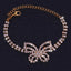 Elegant Double Row Rhinestone Butterfly Anklet