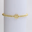 18k Gold Plated Copper Beaded Alphabet Stretch Bracelet