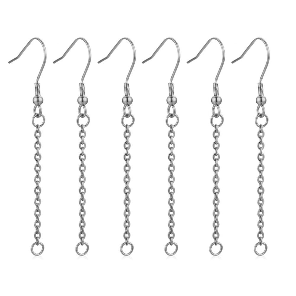 20 PCS Stainless Steel Hook Earring Findings with Extension Chain for DIY Jewelry Making