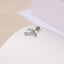 IG Style Shiny Letter Zircon Inlay Stainless Steel Cartilage Stud Earrings with Threaded Screw Closure