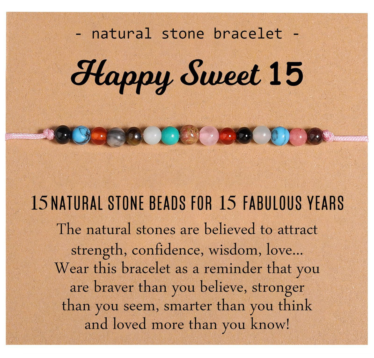 Simple Style Classic Circle Natural Stone Bracelets for Women - Candy Color Birthday Gift Bracelet