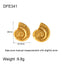 1 Pair Minimalist Geometric Conch 18k Gold Plated Stainless Steel Earrings