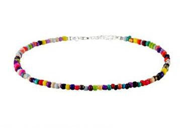 Colorful Glass Beaded Women's Choker Necklace