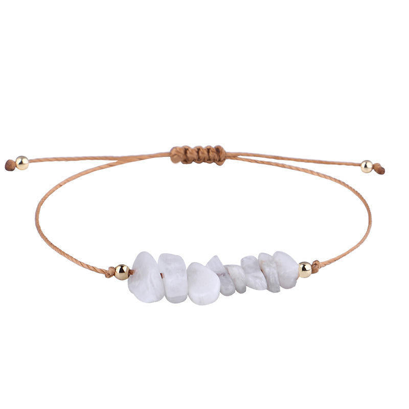 Pastoral Geometric Natural Crystal Stone Adjustable Women's Bracelet