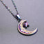 Simple Moon and Star 18K Gold Plated Stainless Steel Pendant Necklace