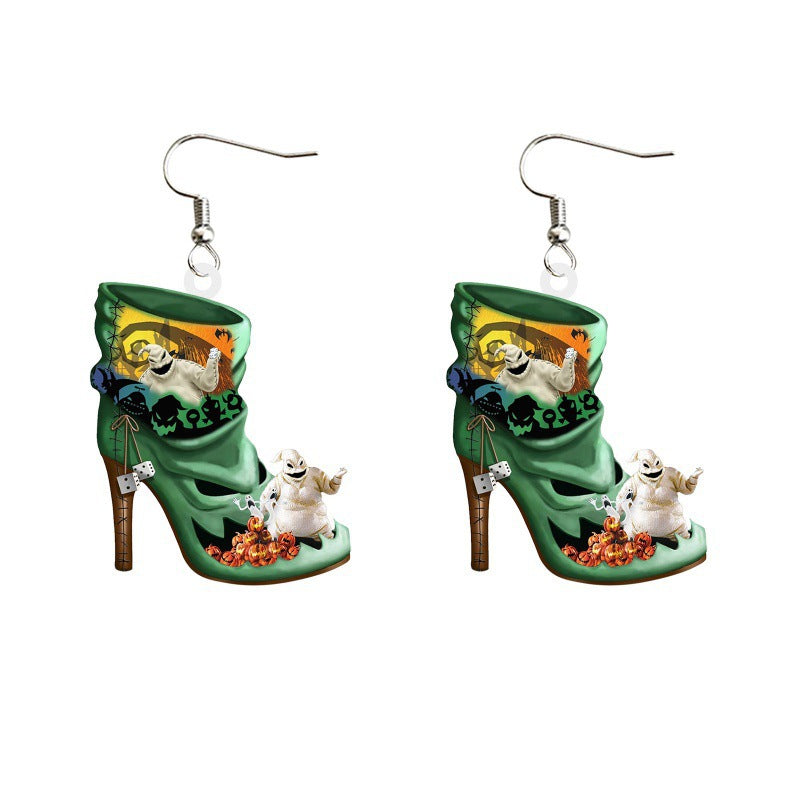 Cartoon Character Grinch Christmas Acrylic Drop Earrings