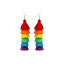 Bohemian Rainbow Tassel Drop Earrings - Vintage Long Handmade Statement Jewelry