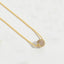 14K Gold Plated Copper Round Zircon Pendant Necklace