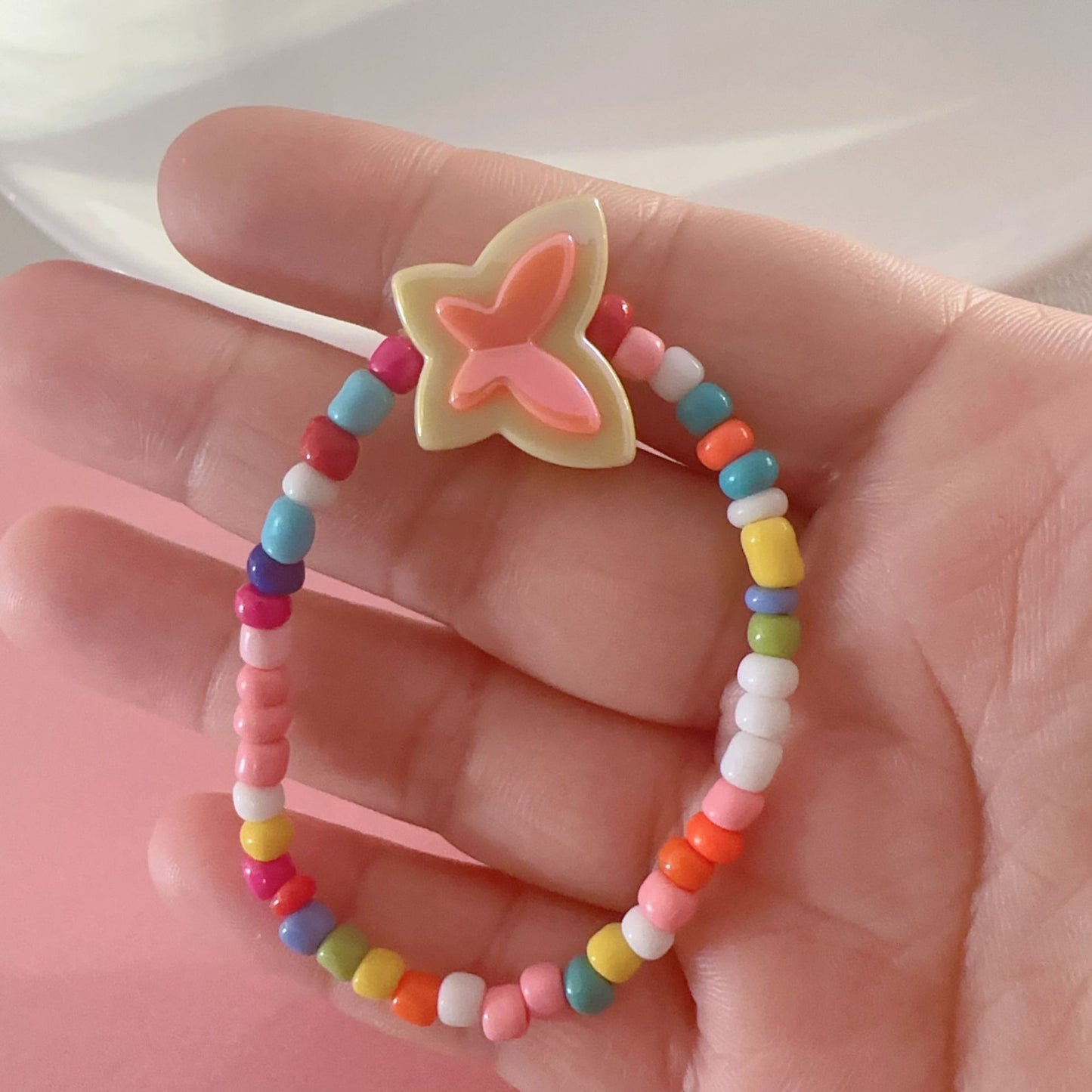 Cartoon Star Flower Butterfly Beaded Bracelet for Kids and Women