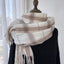 Women's Vintage Plaid Imitation Cashmere Scarf with Tassels