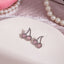 Simple Star Heart Bow Knot Zircon Drop Earrings with Pink Rabbit Dolphin Cat Studs