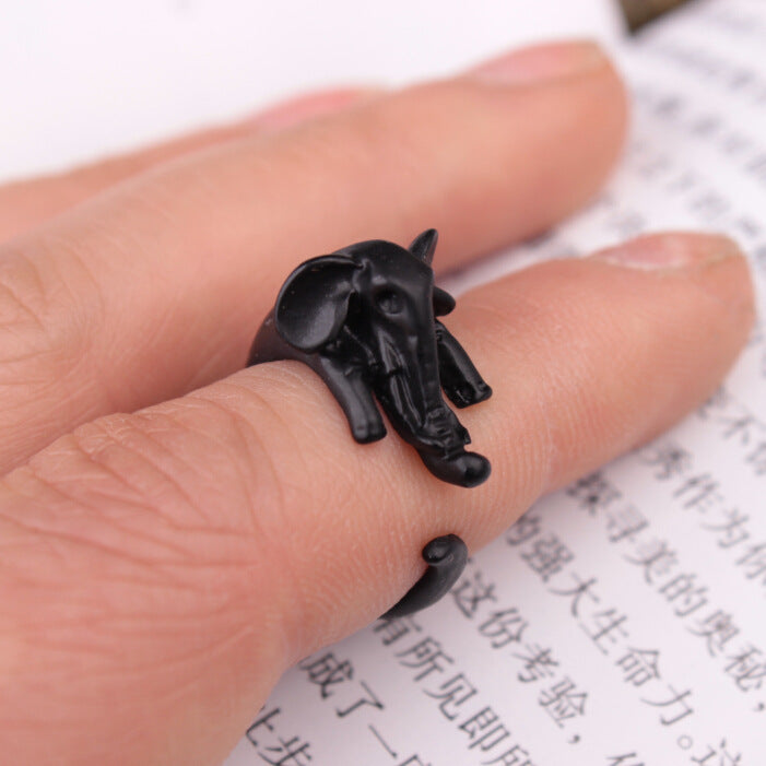 1 Piece Fashion Animal Adjustable Alloy Rings - Cute Dog, Cat, Elephant Design