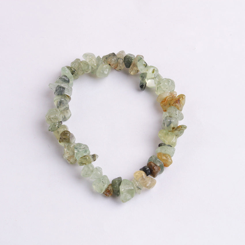 Fashion Irregular Natural Stone Beaded Bracelet with Colorful Crystal Chips