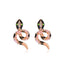 Fashion Cobra Zircon Contrast Color Snake Earrings