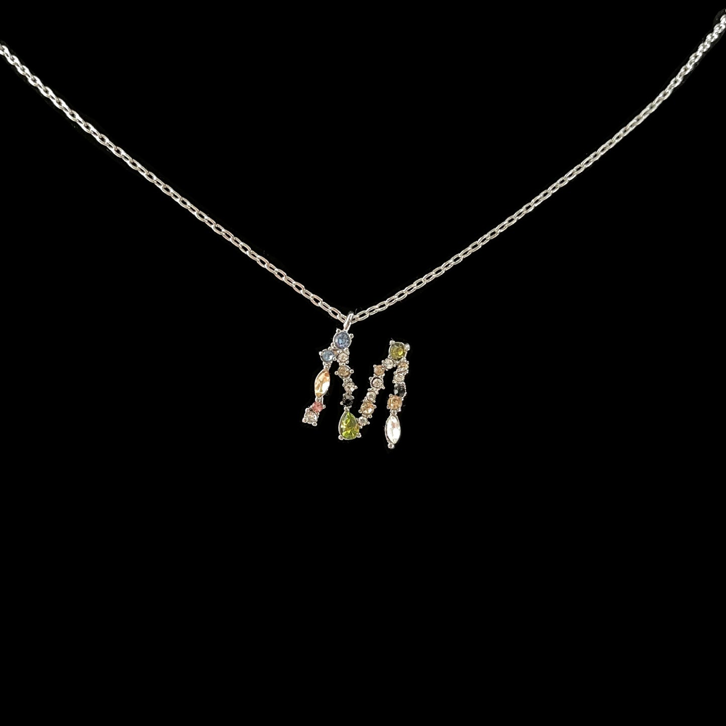 Simple Style 18k Gold Zircon Letter Pendant Necklace