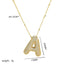 Korean Style Gold Plated Zircon Letter Pendant Necklace