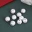 16mm Round Silver Snowflake Christmas Wooden Beads for DIY Jewelry and Decorations