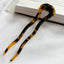 Women's U-Shape Leopard Acetate Hairpin - Wavy High-End Hair Accessory