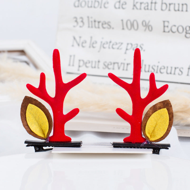 Cute Antlers Alloy Hair Clip and Headband for Christmas