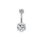 Heart Shape Rhinestone Inlay 316 Stainless Steel Belly Rings Set