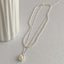 Fashion Geometric Layered Pearl Pendant Necklace