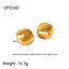 1 Pair Minimalist Geometric Conch 18k Gold Plated Stainless Steel Earrings