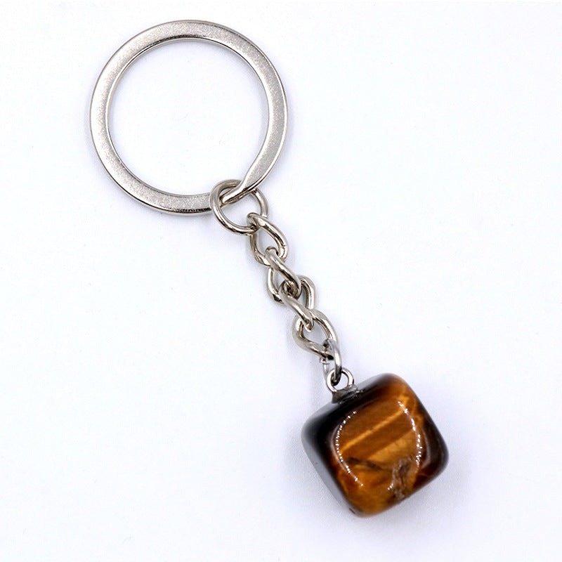 Irregular Natural Stone Crystal Keychain Pendant for Bags