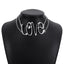 Geometric Letter Alloy Plated Women's Statement Choker Necklace