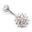 Elegant Tropical Heart Bow Knot Rhinestone Belly Button Ring