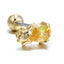 Kolamic 18K Gold Cute Bear Cloud Earrings with Colorful Zircon Studs