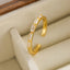 Minimalist Geometric Zircon 18K Gold Plated Open Ring