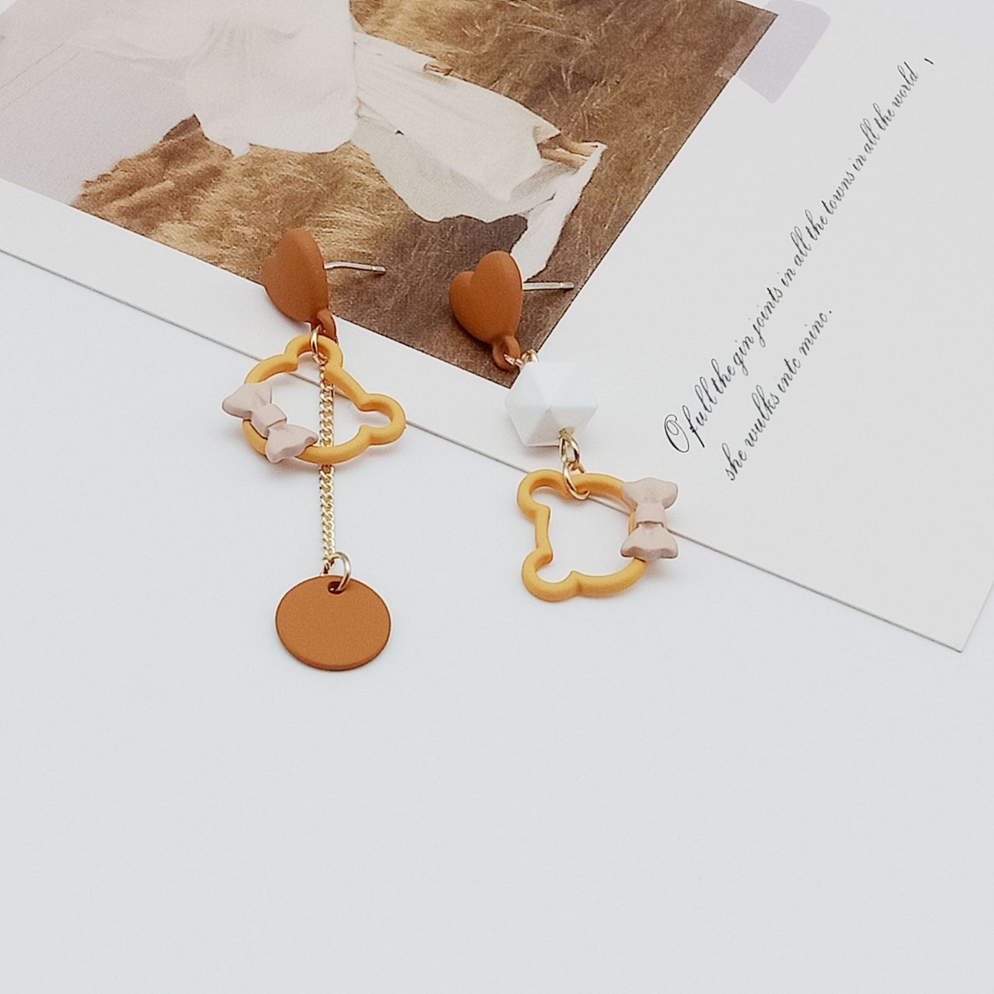 Fashion Cartoon Alloy Enamel Stoving Varnish Drop Earrings