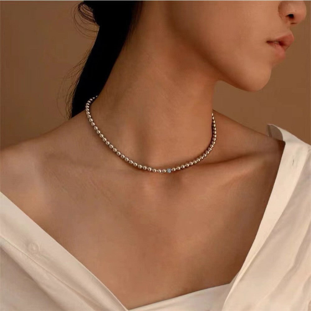 Women'S Simple Style Solid Color Stainless Steel Necklace Plating Stainless Steel Necklaces