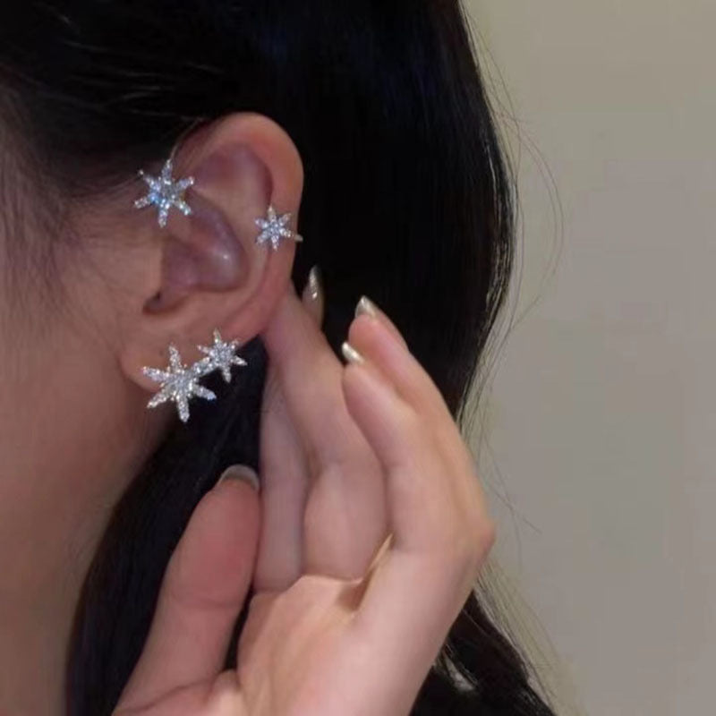 Fashion Leaves Alloy Inlay Rhinestones Women's Ear Clips 1 Piece