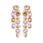 1 Pair Elegant Zircon Water Drop and Colorful Gemstone Tassel Earrings