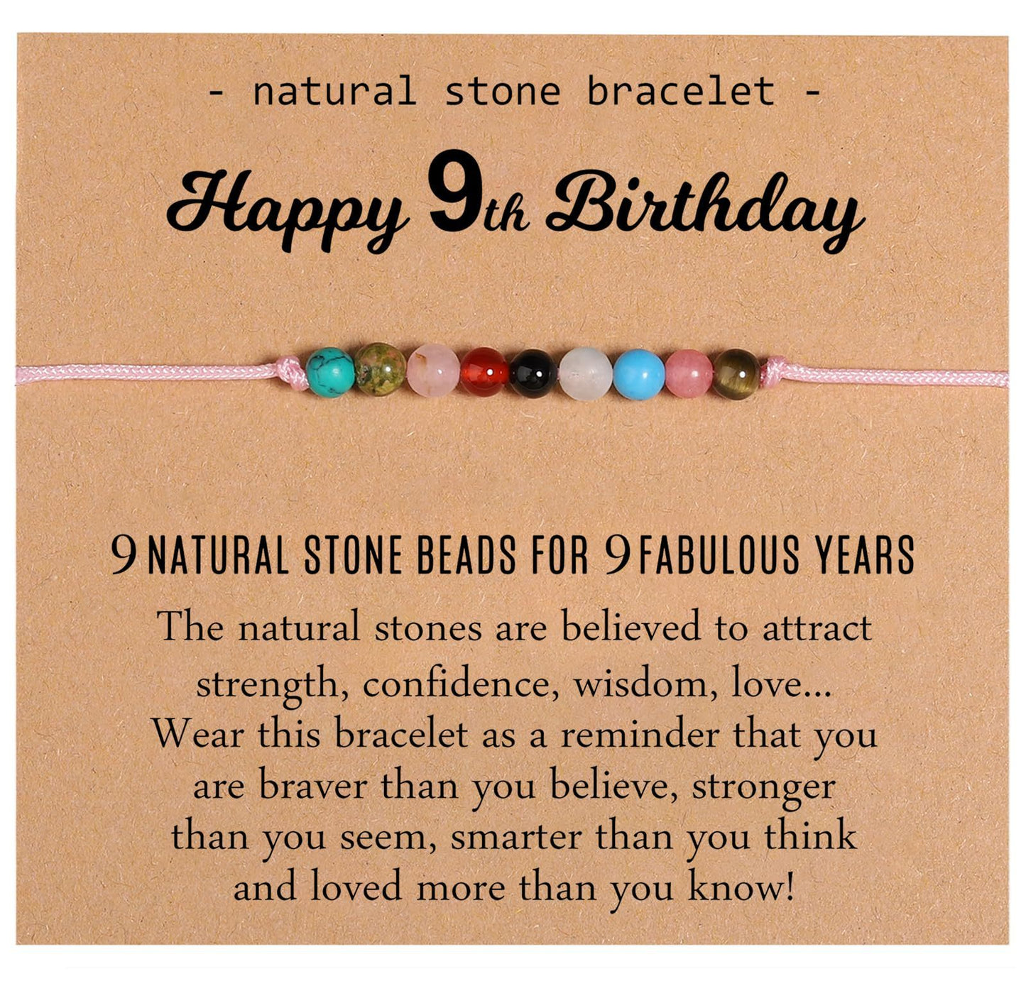 Simple Style Classic Circle Natural Stone Bracelets for Women - Candy Color Birthday Gift Bracelet