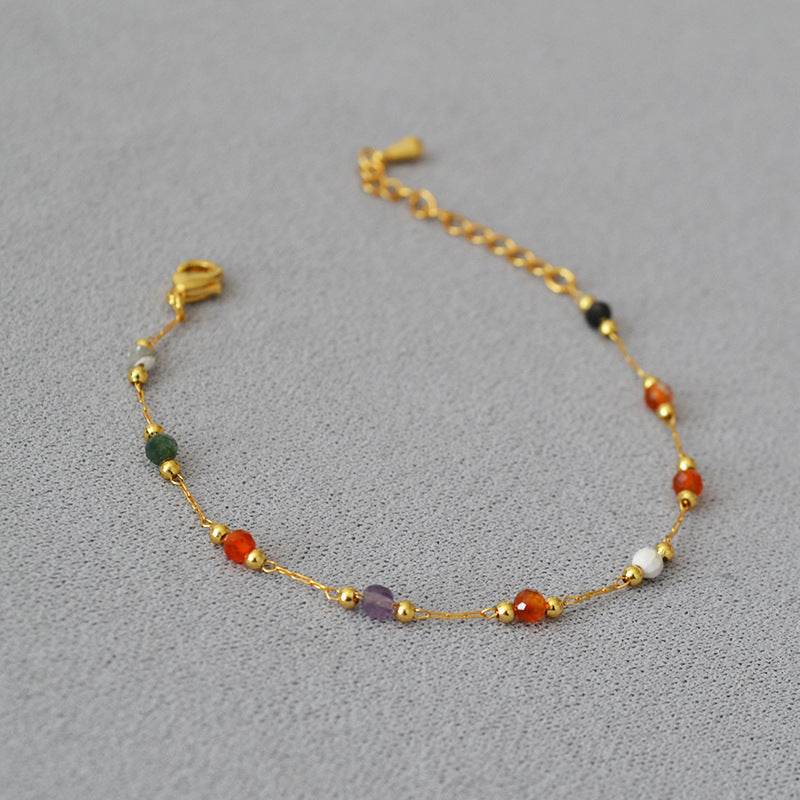 Casual Minimalist 18K Gold Plated Stainless Steel Women's Anklet