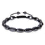 Retro Black Magnet Beaded Men's Bracelet with Heart Charm, Adjustable Braided Design