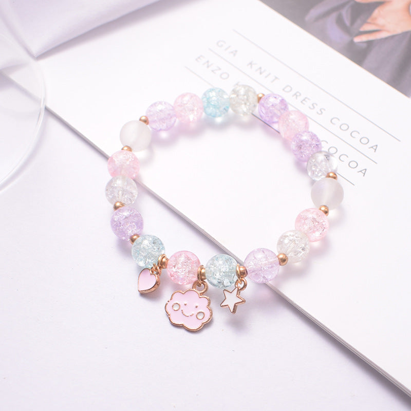 Cute Animal & Daisy Beaded Glass Bracelet for Women