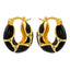 1 Pair Vintage U-Shape Enamel Inlay Zircon 18K Gold Plated Earrings