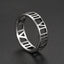 New Simple Stainless Steel Roman Cut Men's Ring