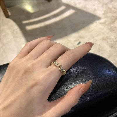 Elegant Zircon Inlay Butterfly Open Ring