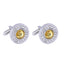 Titanium Steel Diamond Flower Cufflinks for Men