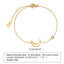 Minimalist Titanium Steel Bracelet with Rhinestones and Celestial Charms - 18K Gold Plated Women's Fashion Accessory