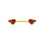 Heart Shape Rhinestone Nipple Rings - 316 Stainless Steel, Gold Plated