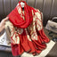 Women's Retro Printed Satin Silk Scarf Shawl Wrap