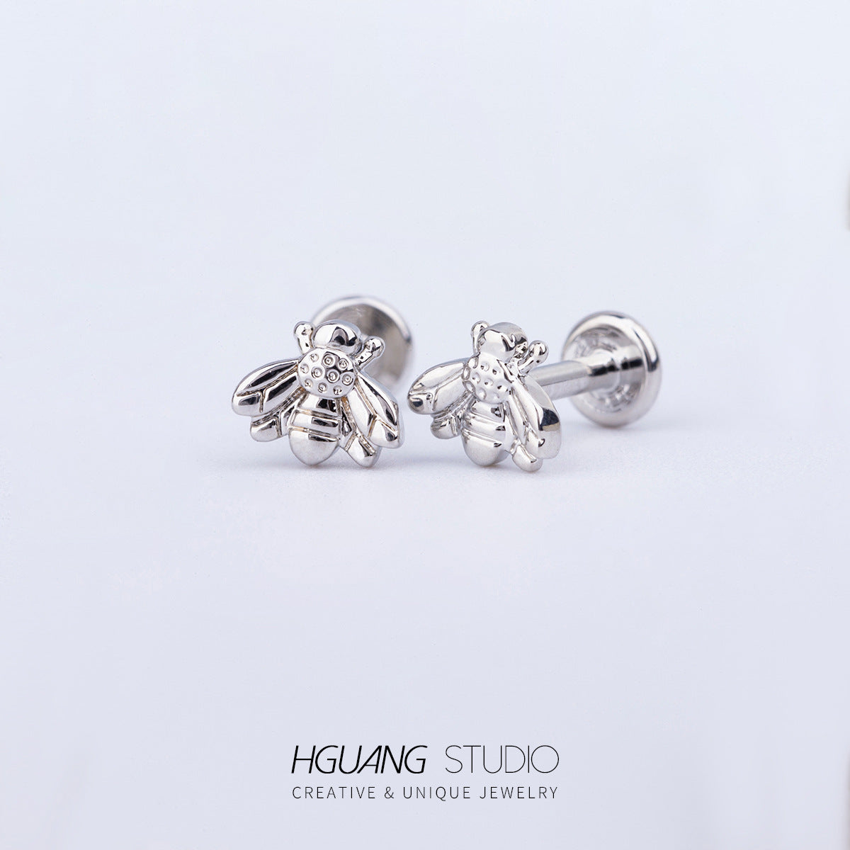 Heart Shape Snake & Butterfly Zircon Titanium Steel Lip and Ear Stud